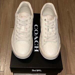 Coach Creme Embossed Sneakers